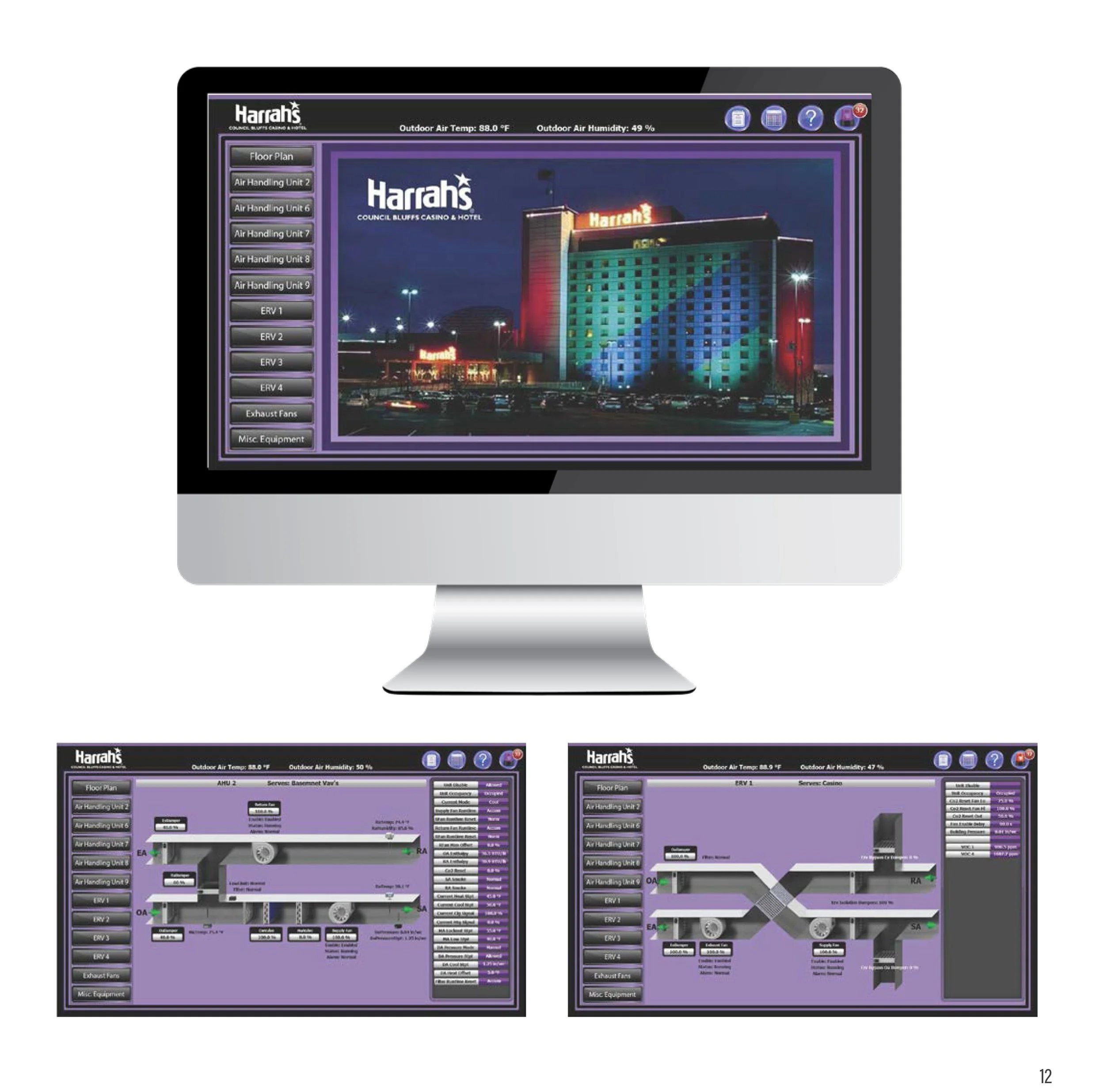 Building Automation: Front-end graphics for the HVAC system at Harrahs Casino CB  (Honeywell/Niagara software)