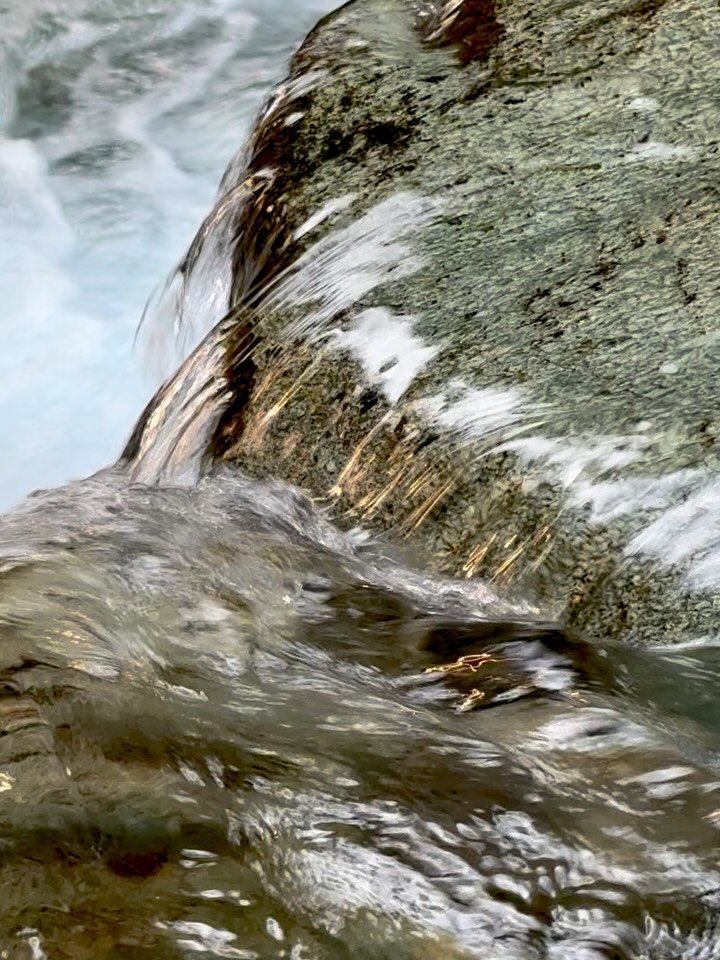 DOWN BY THE RIVER

I might be singing: 

A agua &eacute; um ser
Tem alma
Tem memoria
Tem saber

💧💧💧

Water is a being
It has soul
It has memory
It has wisdom

Love being by or in those waters of the river Landquart, just next to my temporary home,