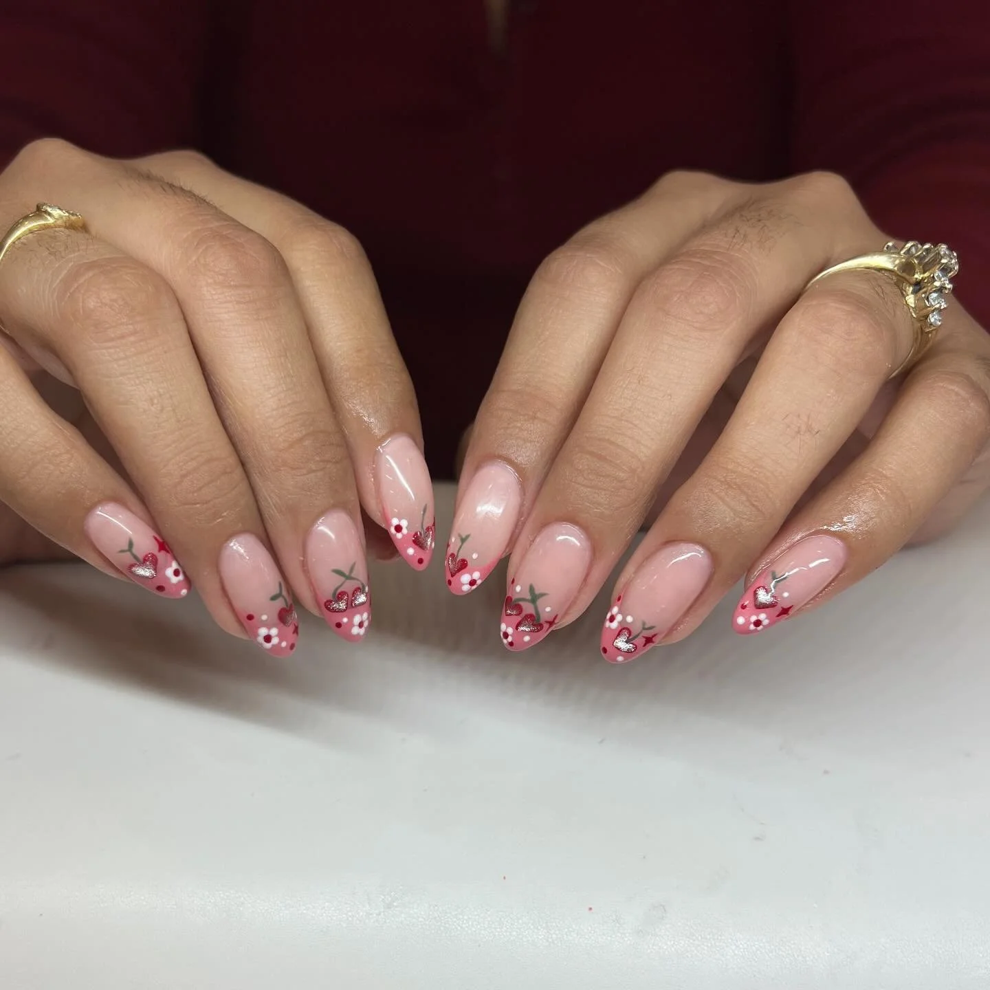 Sweet like cherries! 🍒🌸By Cindy #nail #nailsnailsnails #nailstyle #nailslove #nailsart