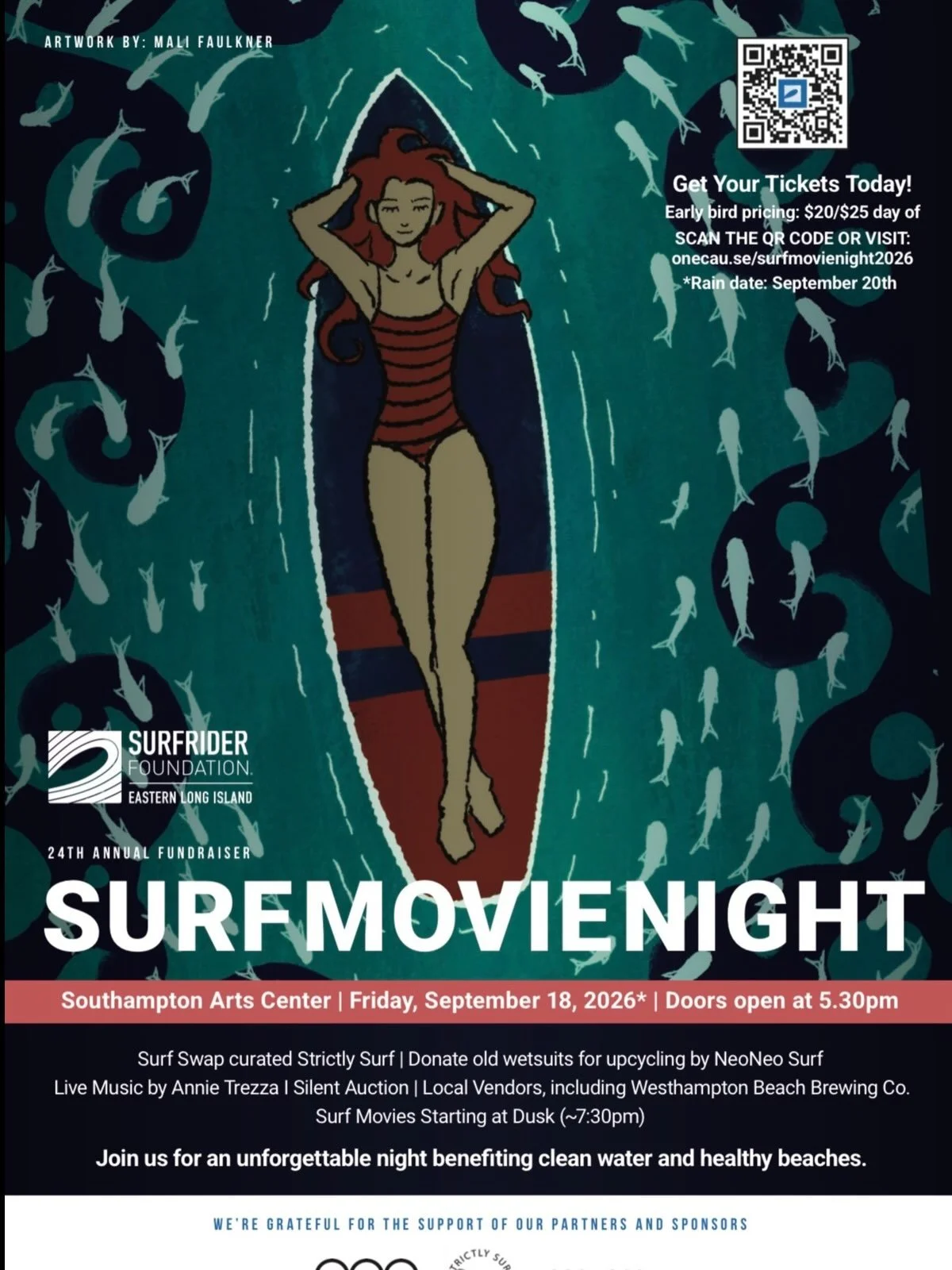 It&rsquo;s Surf Movie Night - and it&rsquo;s a vibe. 🩵🌟🌊
Bring a board to sell + an old wetsuit to donate. 

🏄&zwj;♀️ Surf Swap @strictly_surf 
🎸Music @annietrezza 
🎤MC @jmaguire15 
♻️Wetsuit recycle station @neoneosurf 
🍻Beer @whbbrewingco 
?