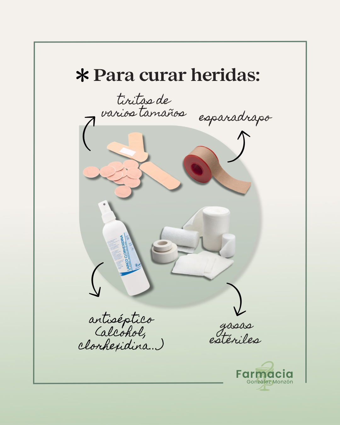 Farmacia González Monzón nos cuenta en este post qué no puede faltar en un botiquín para curar heridas