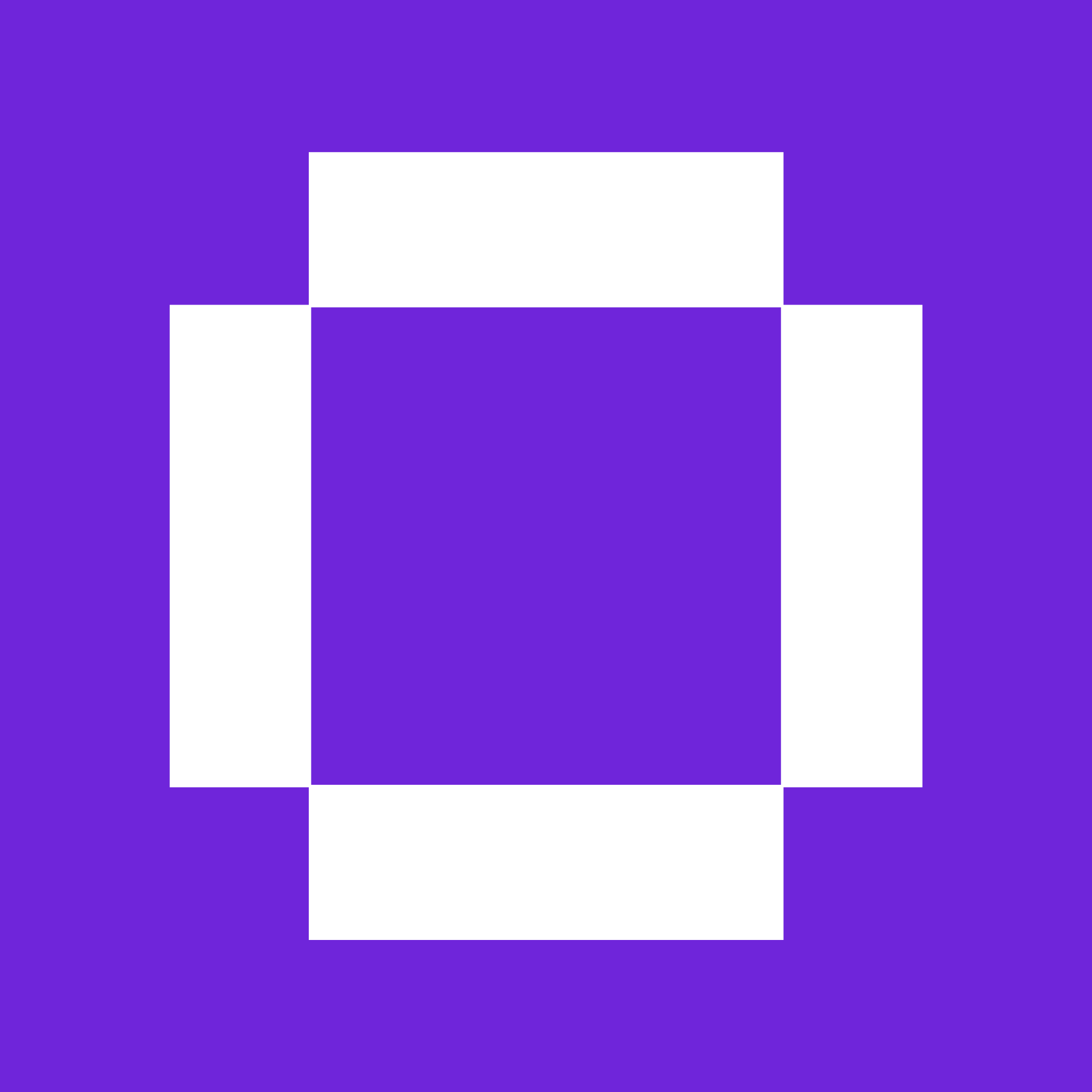 Abstract geometric pattern with purple background, white and purple squares arranged in a symmetrical, layered design.