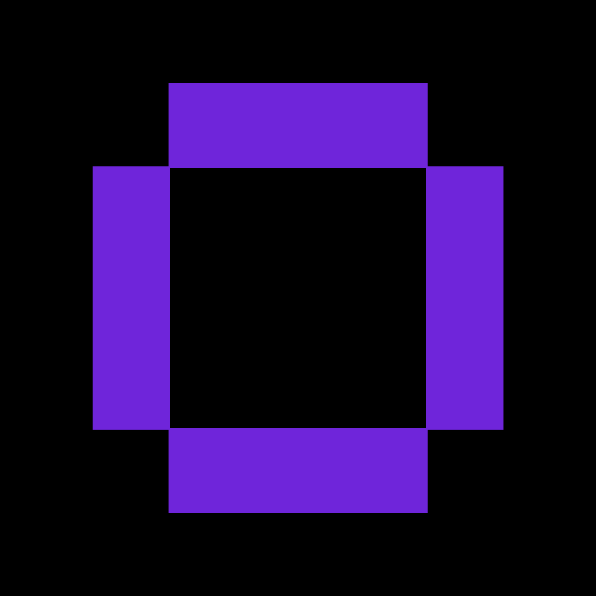 Pixel art figure of a smiling person with purple hair, wearing a white shirt, in a blocky style.