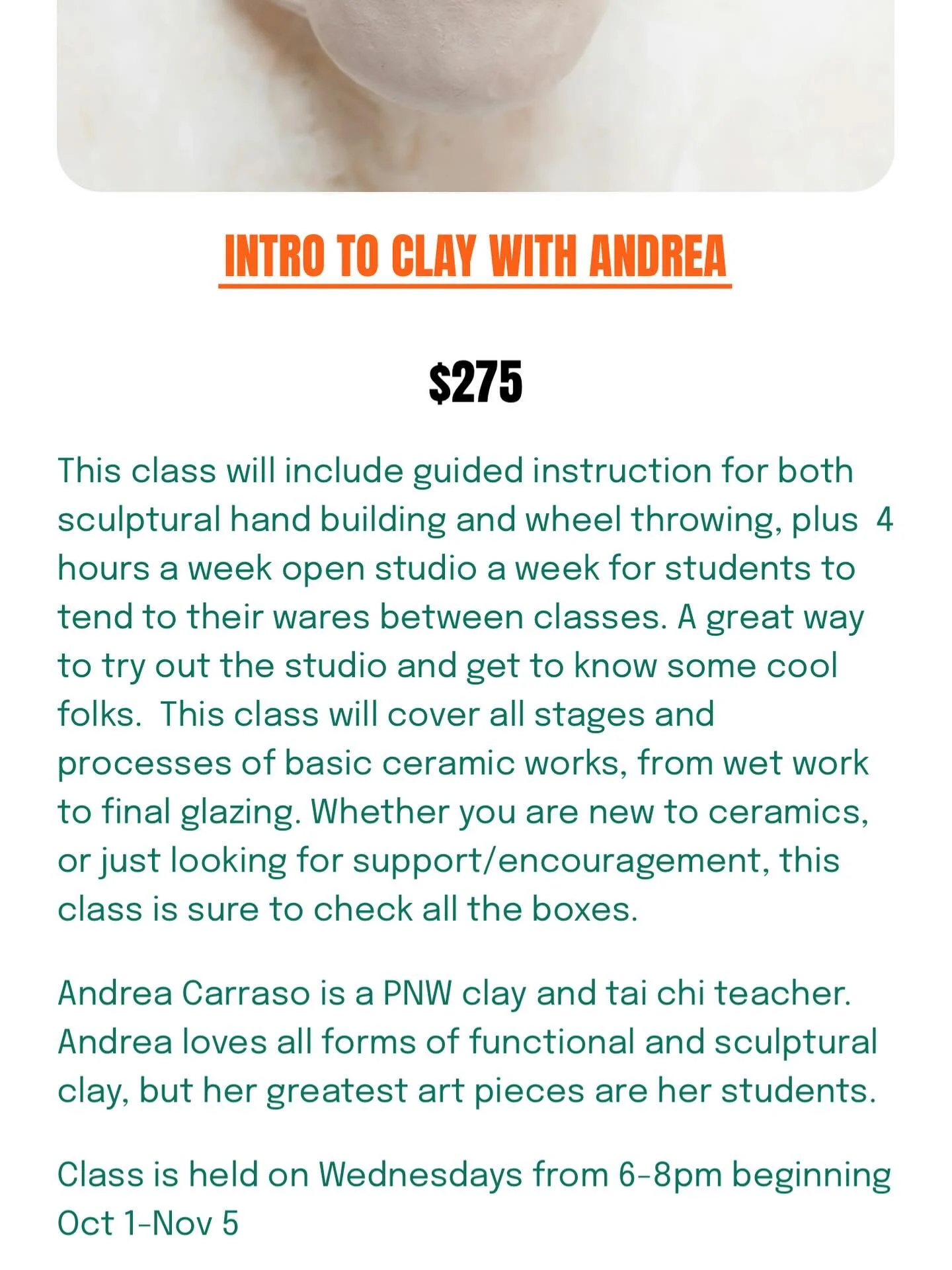 Friendly reminder- only a couple days left to sign up for @alc_clayarts&rsquo; class! This combo handbuilding/wheel throwing class is a good fit for&hellip;well, everyone! Come try out our space and get some amazing instruction while you&rsquo;re at 