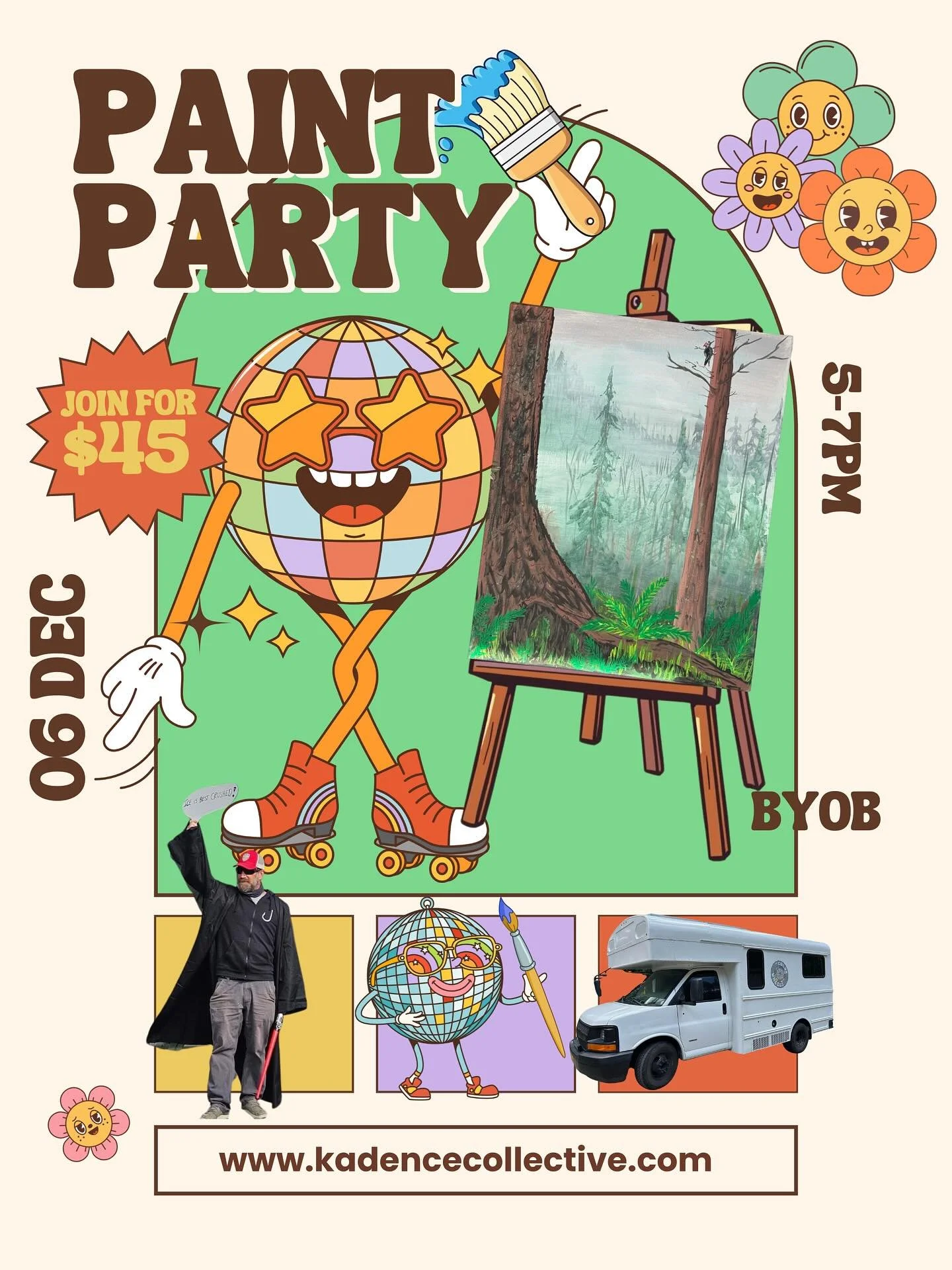 🎨🖌️Join us next month for a super chill $45 painting class with @thecolorwheels / Brian Beck! Bring your own bevy and be instructed on how to let the world slip away and immerse yourself in a peaceful forest landscape. 

A great way to come visit K