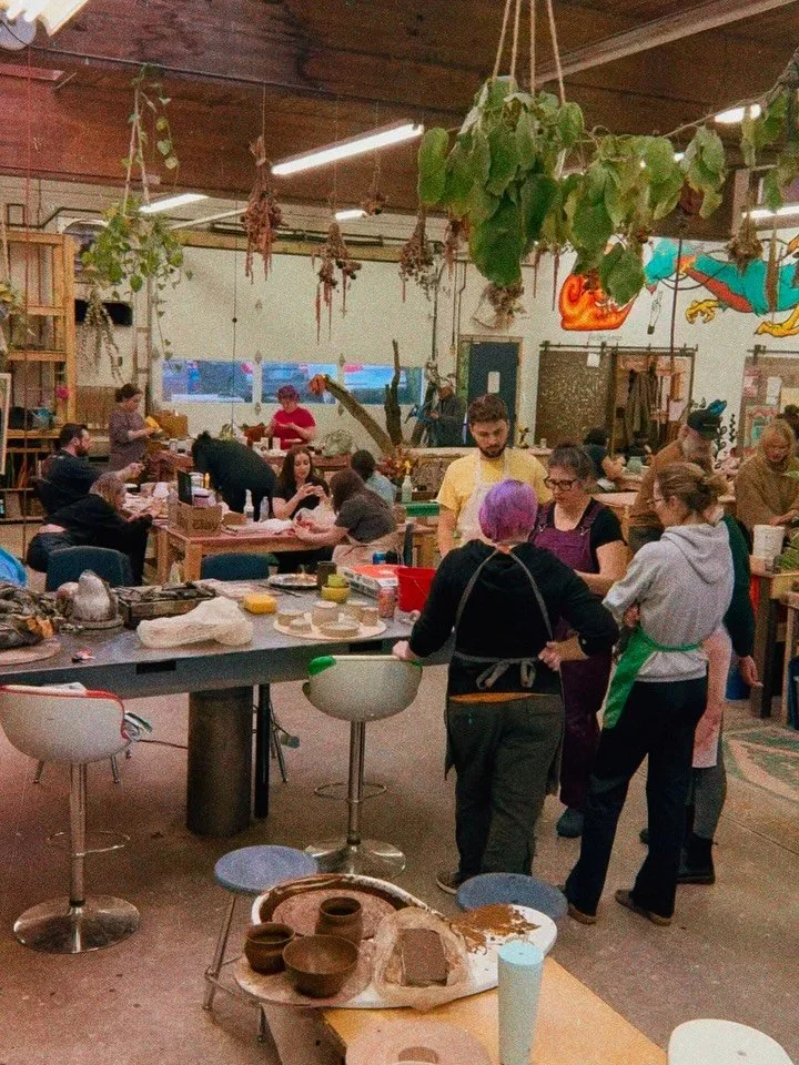 Heavy on the //social club// 
A random Wednesday night + some awesome member creations

In addition to our $195 membership @andrealeacarrasco has a 6 week &ldquo;intro to clay&rdquo; that includes more open studio hours than you can use, and even our