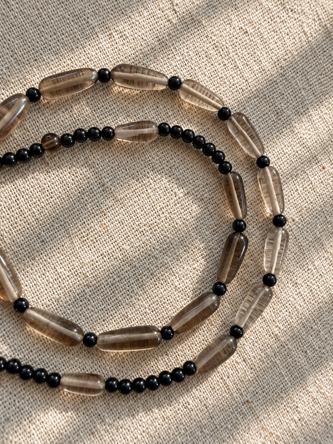 Veil - Smoky Quartz + Black Onyx
