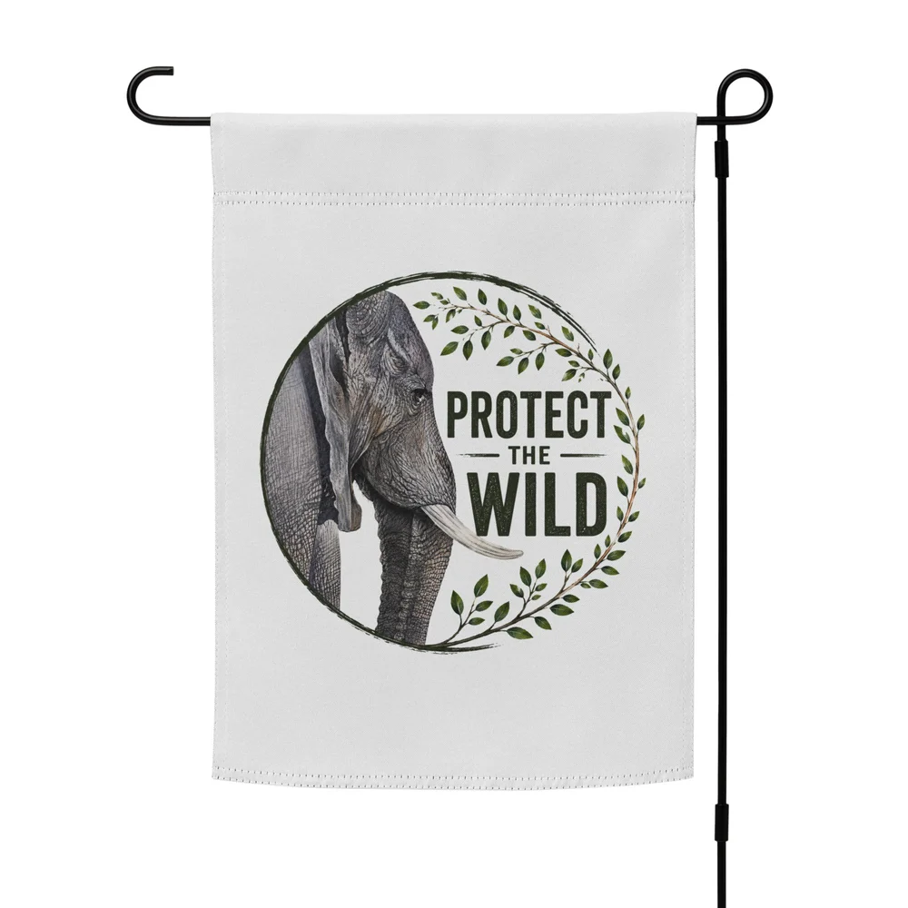 Protect the Wild Elephant Garden Flag