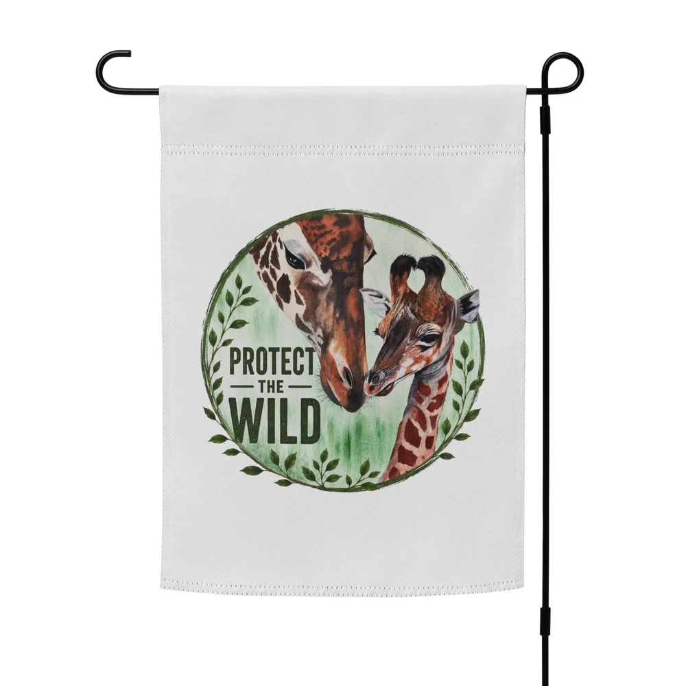 Protect the Wild Giraffe Garden Flag