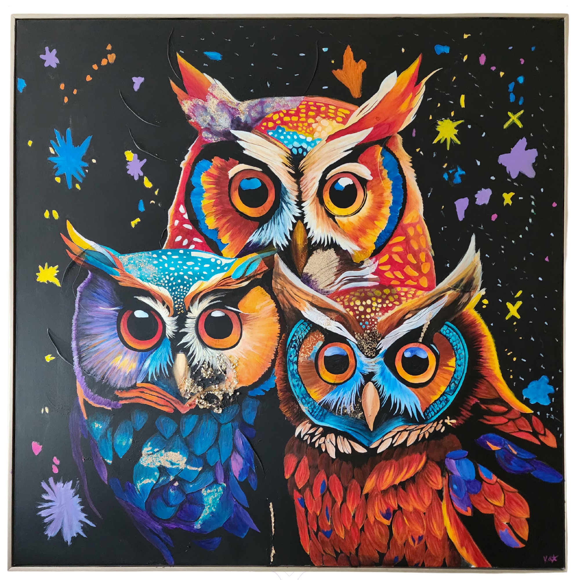 Original abstract painting ‘Totem’ inspired by symbolic vertical forms and spiritual archetypes in expressive color.