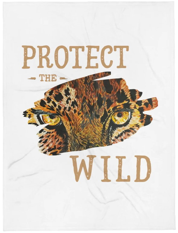 Protect the Wild Jaguar Throw Blanket
