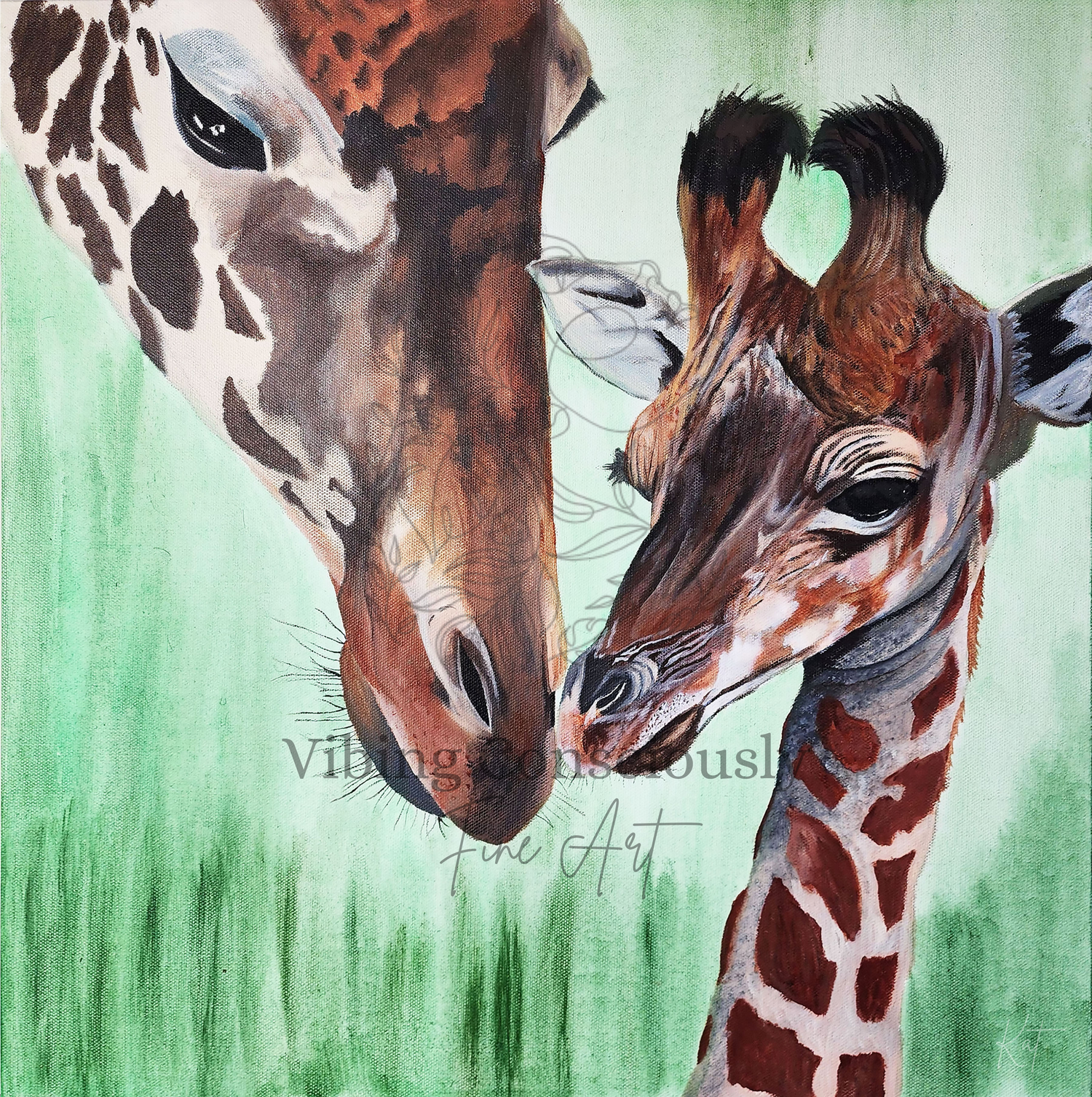 Giraffe painting &mdash; A Mother's Love