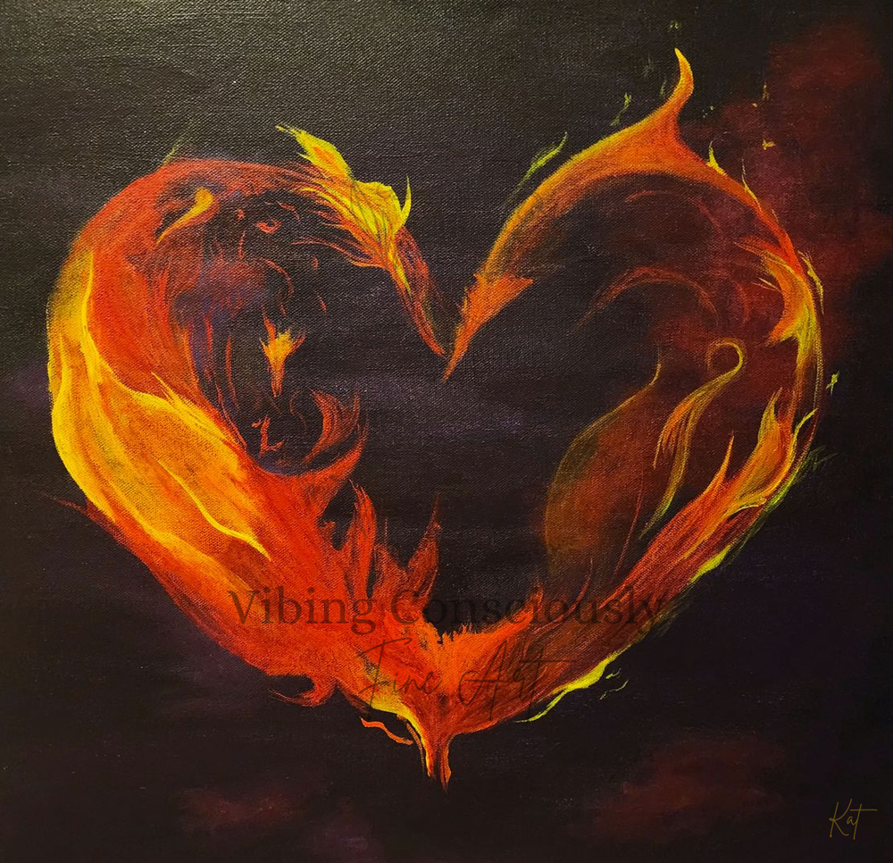 Fiery heart painting — Heart Ablaze