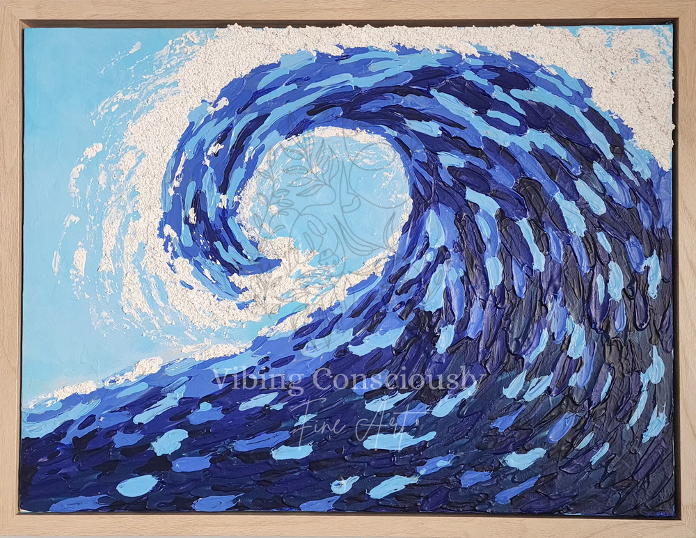 Textured wave painting — Ride the Wave