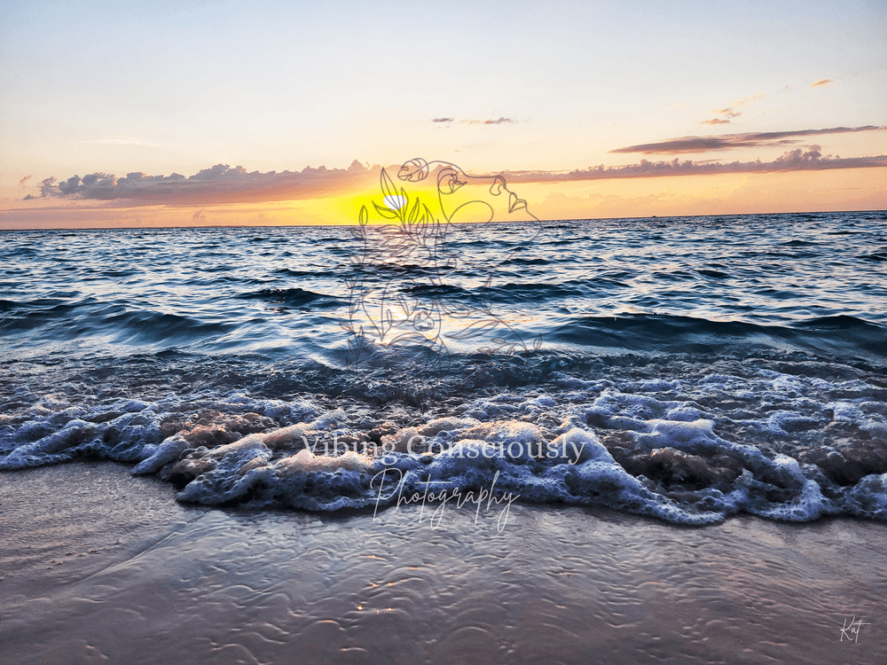Turks and Caicos photograph &mdash; Sunset Crashes on the Caribbean