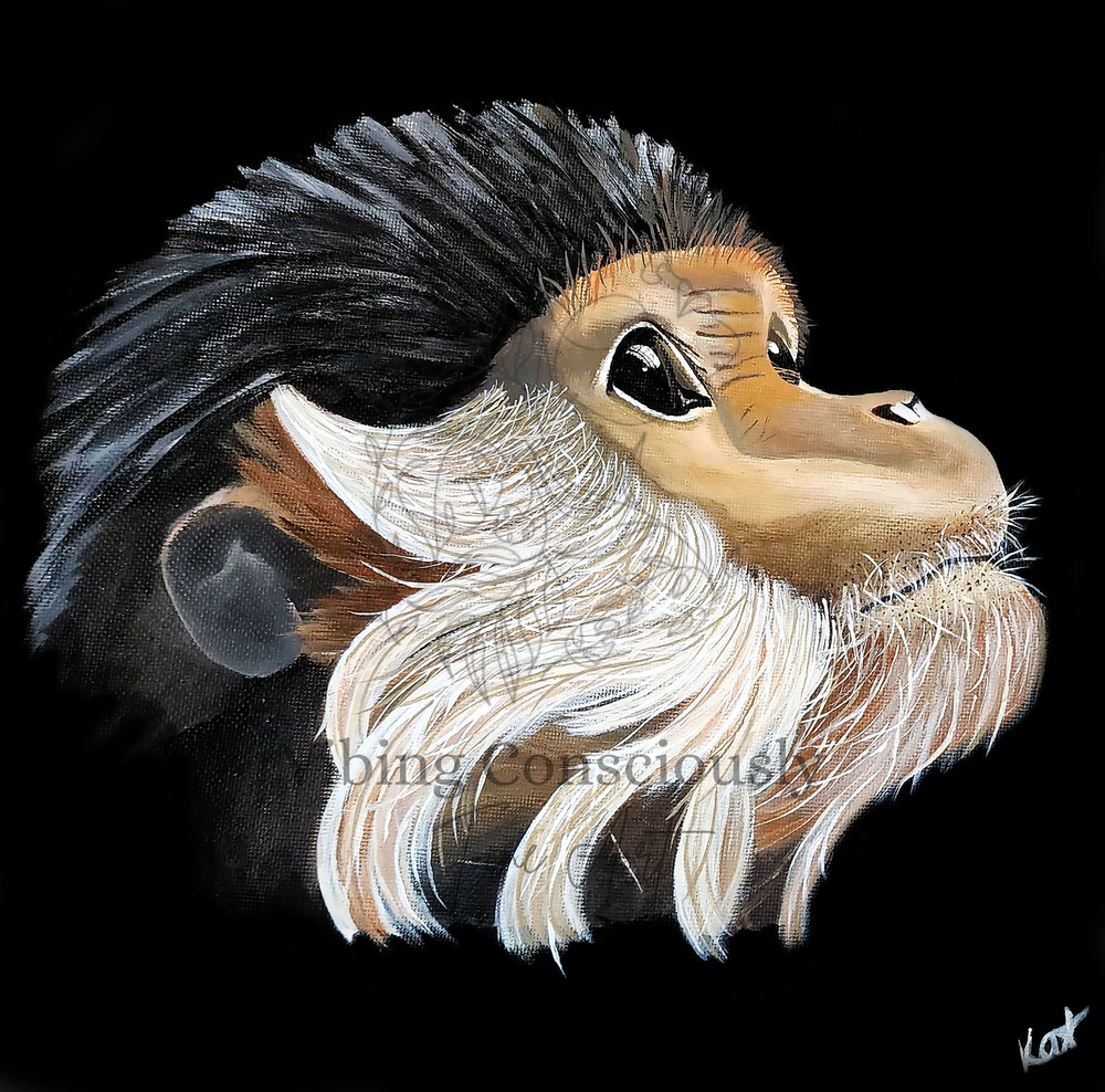 Chimpanzee painting — Longing