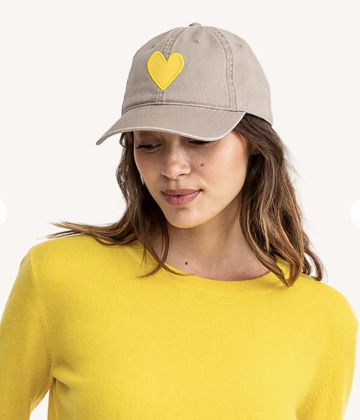 Baseball Hat Heart Patch Sand-Sunshine