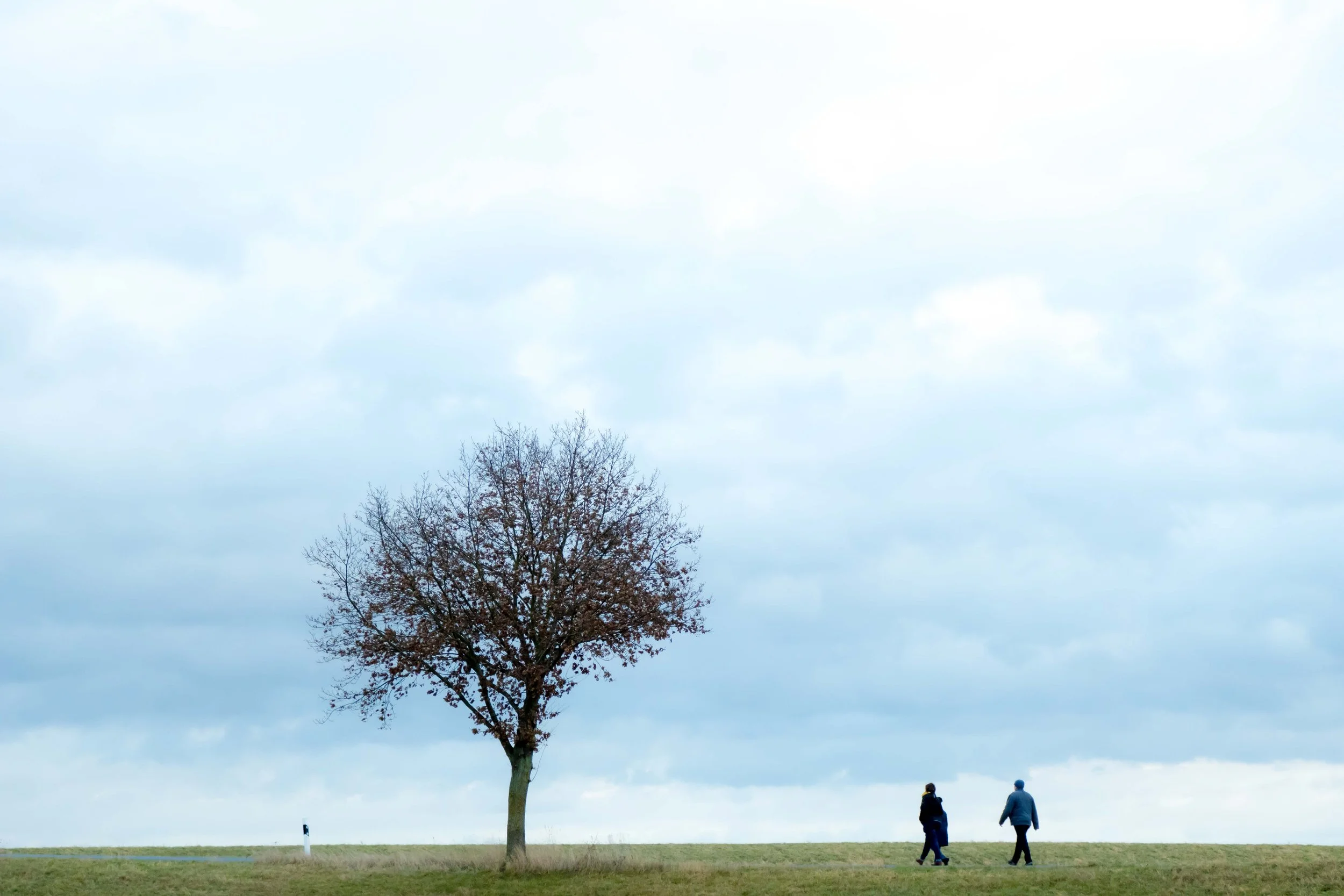 Spaziergänger im Winter