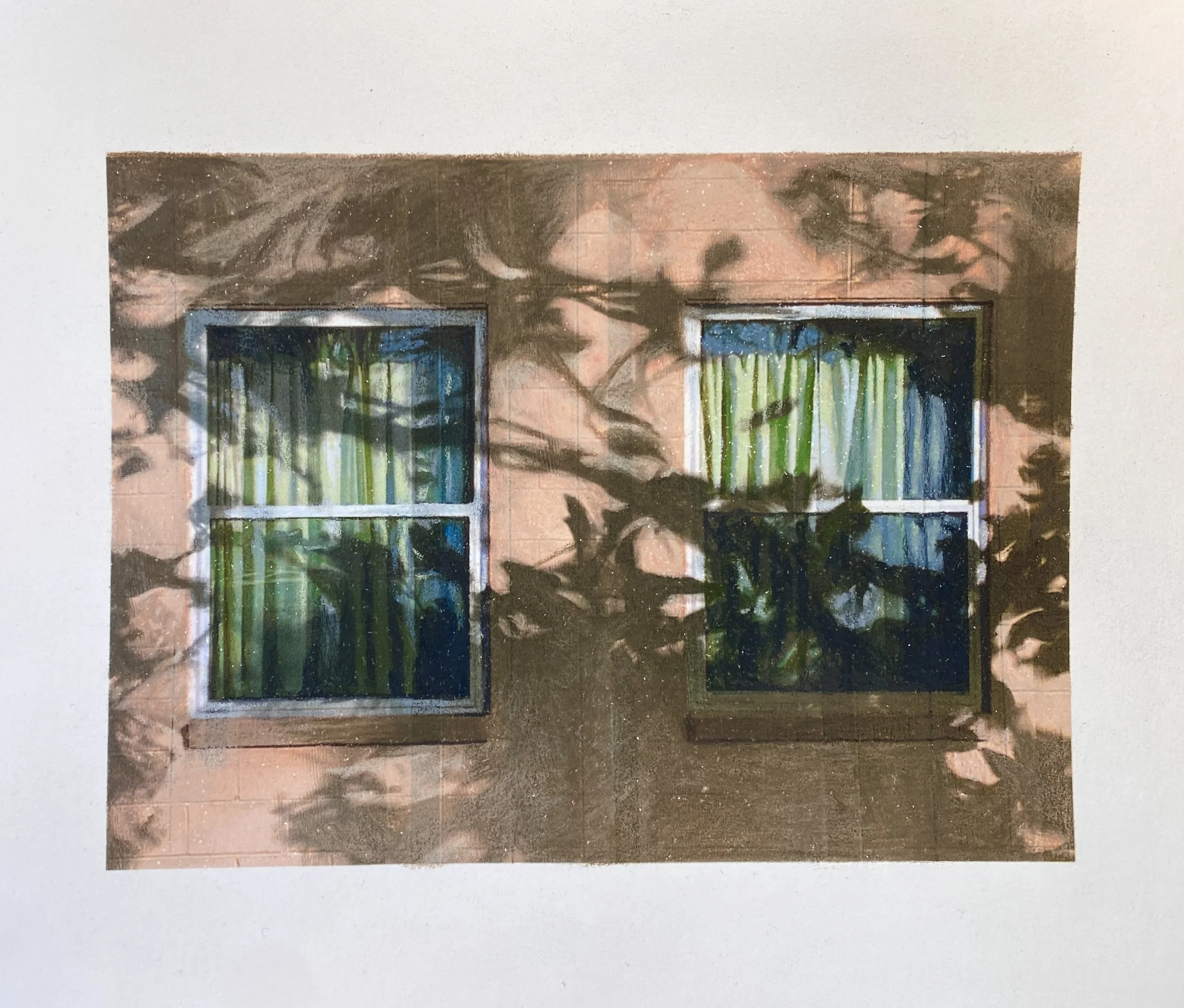 Untitled, Image Transfer and Colored Pencil on Paper, 2026