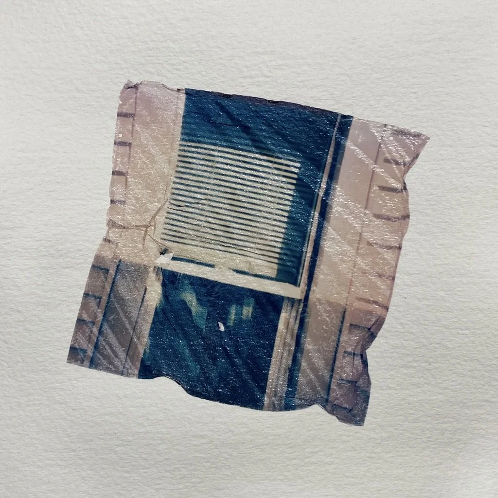 Untitled, 6''x6'', Polaroid Lift on watercolor paper, 2023