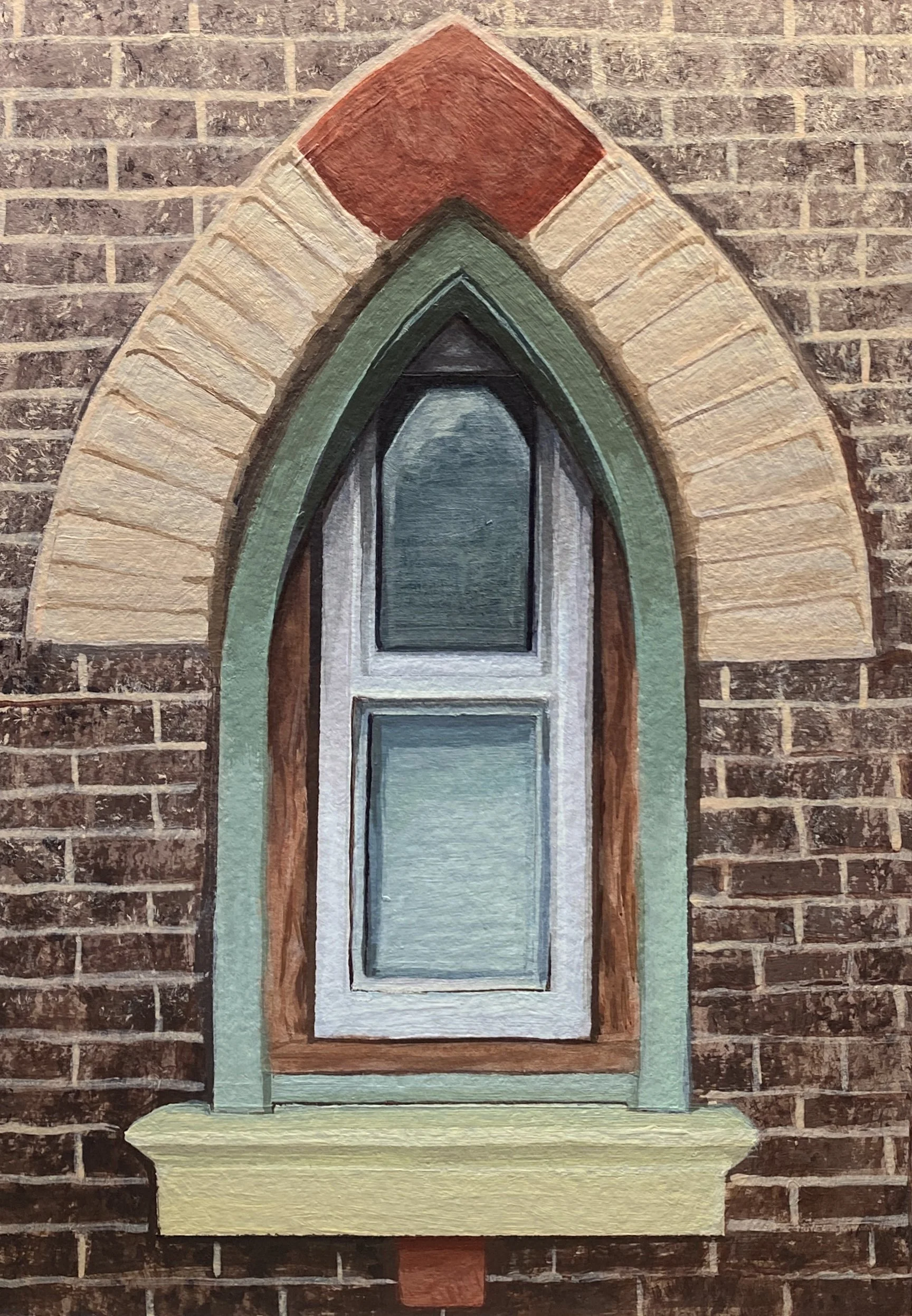 Tower Grove Window, 5''x7'', Acrylic on Paper