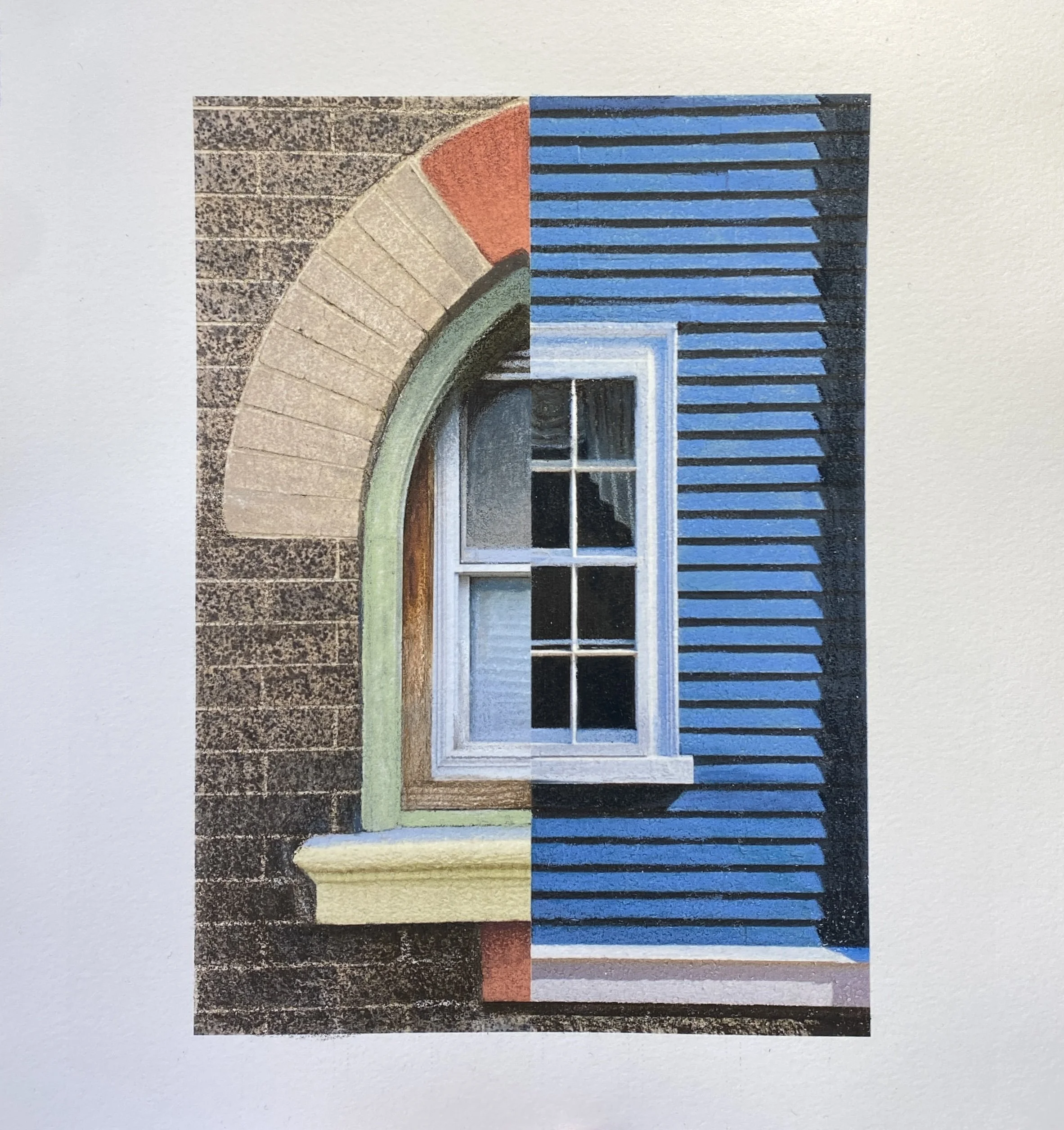 Untitled, Image Transfer and Colored Pencil on Paper, 2026