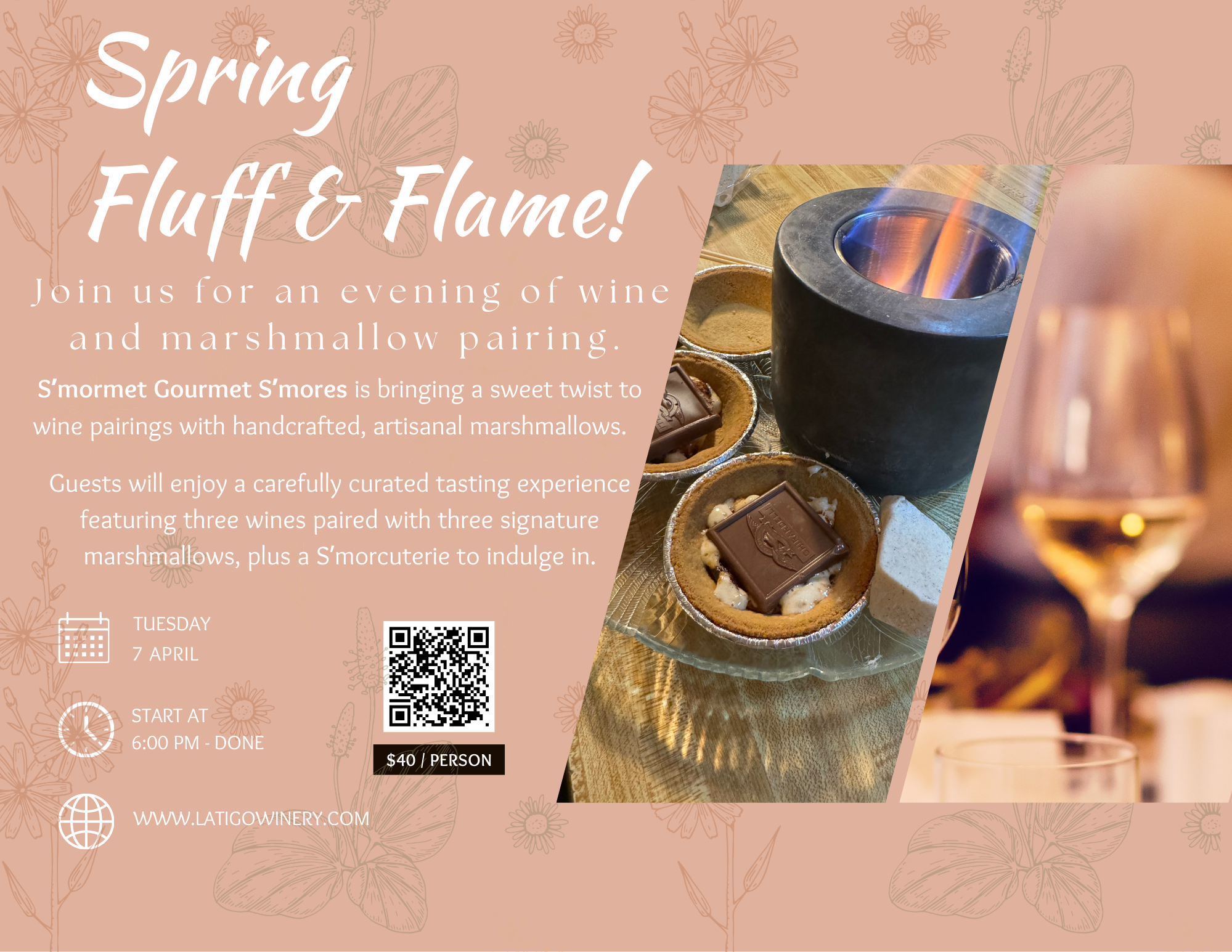 Fluff & Flame: A Spring S'more and Wine Experience