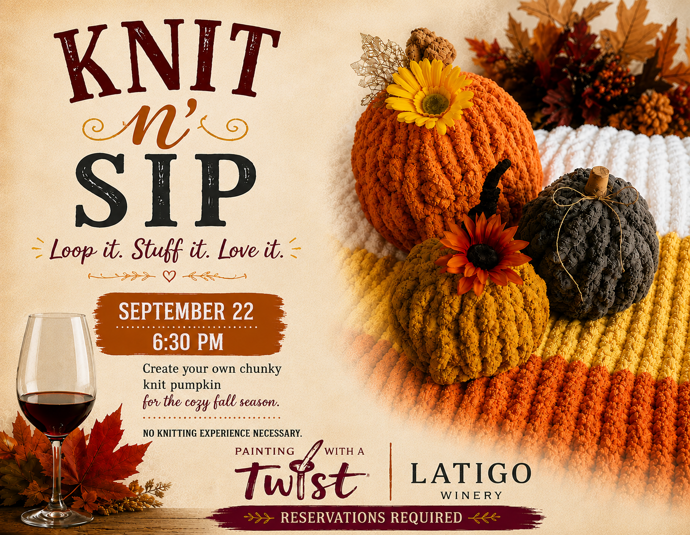 Knit n' Sip: Chunky Knit Pumpkins