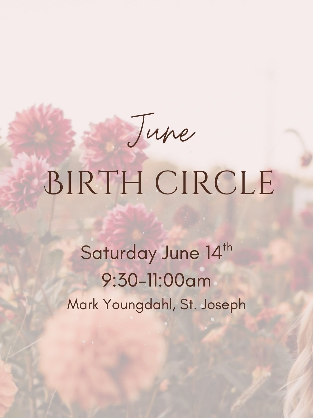 June Birth circle ☀️🍓

I would love to see you and chat together about pregnancy, birth, postpartum and anything that motherhood brings!
We will meet at Mark Youngdahl, Conservation Area by the first picnic shelter. Bring a blanket and a snack to sh