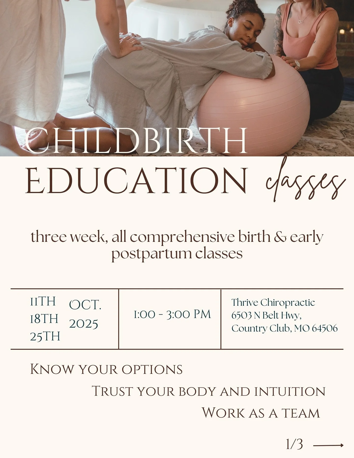 Know your options. Trust your body and intuition. Work as a team.
These 3-week, all-comprehensive birth & early postpartum classes are here to help you and your partner feel calm, confident, and prepared.
You’ll learn:
The natural birth p