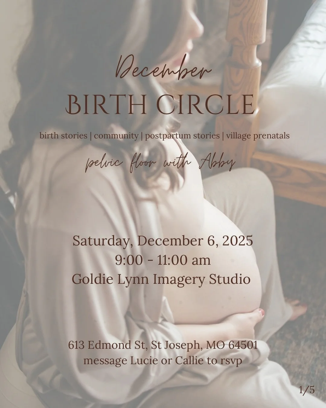 Join us for December birth circle!! 
We will have a special guest, my friend Abby and we will chat about pelvic floor, births, and Abby&rsquo;s work as pelvic floor physical therapist @elevate360pt 

Hope to see you 
Saturday, December 6th from 9-11a