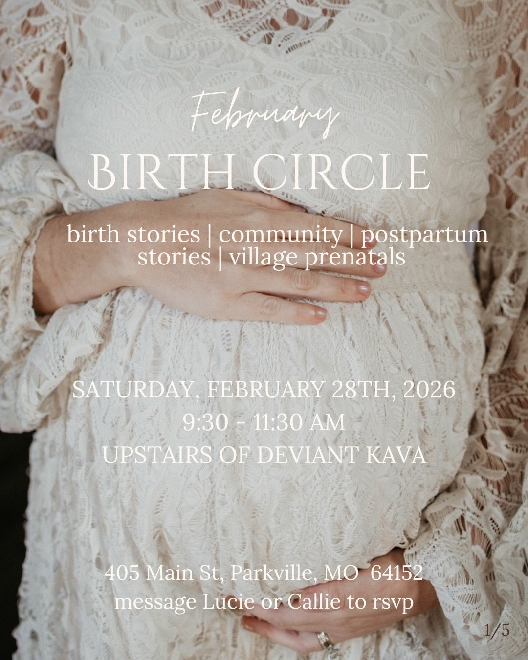 Join us for February Birth Circle!! 

Saturday, February 28th, 9:30-11:30am, downtown Parkville - upstairs of Deviant Kava. 

Please text or dm me or Callie to rsvp 🤍
More information about birth circles are in the link in my bio or my website www.l