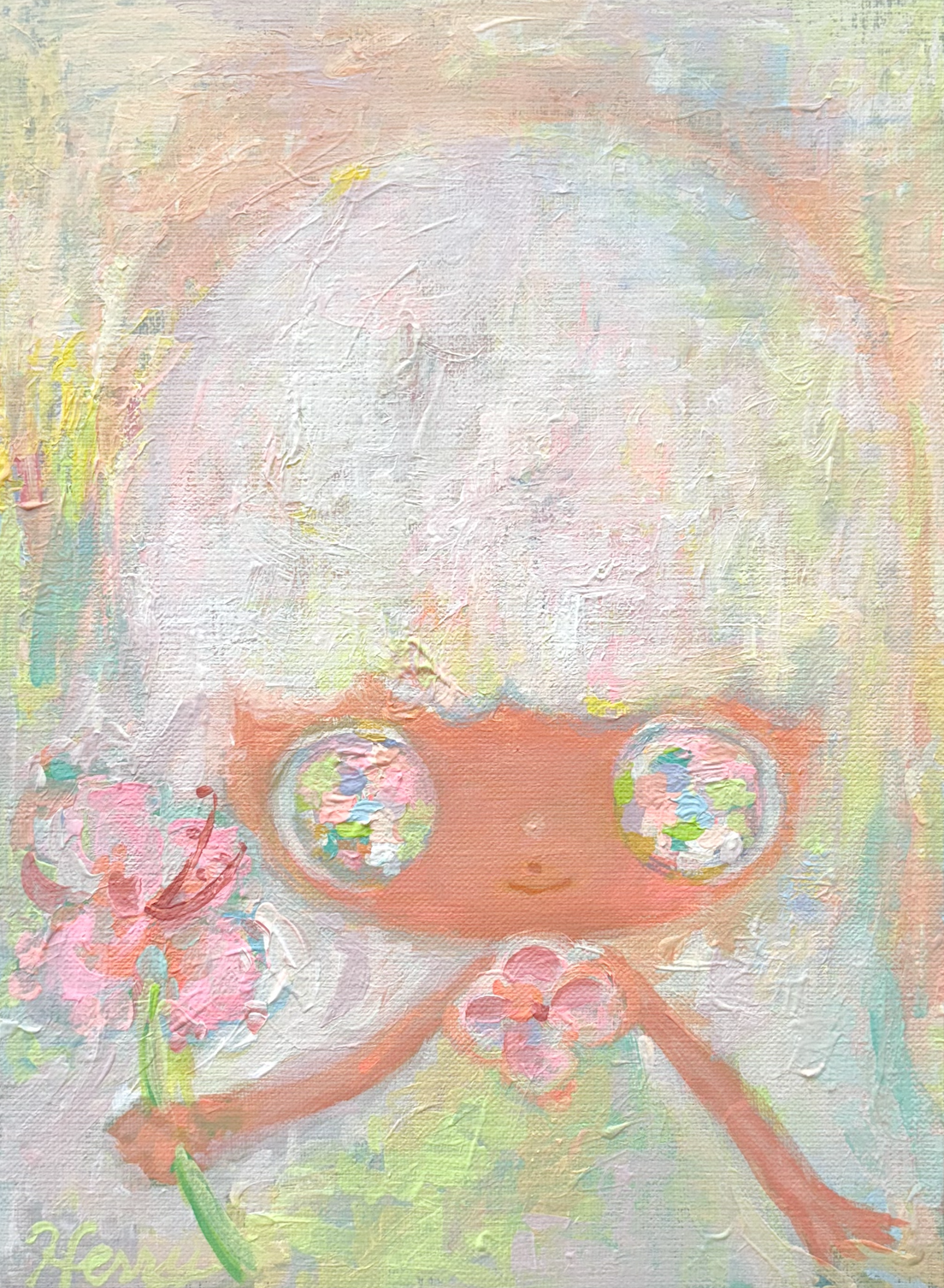 Serendipity, 2025 | Acrylic on canvas | 33.5 x 24 cm / 13.2 x 9.4 in. | Signed lower left and on verso