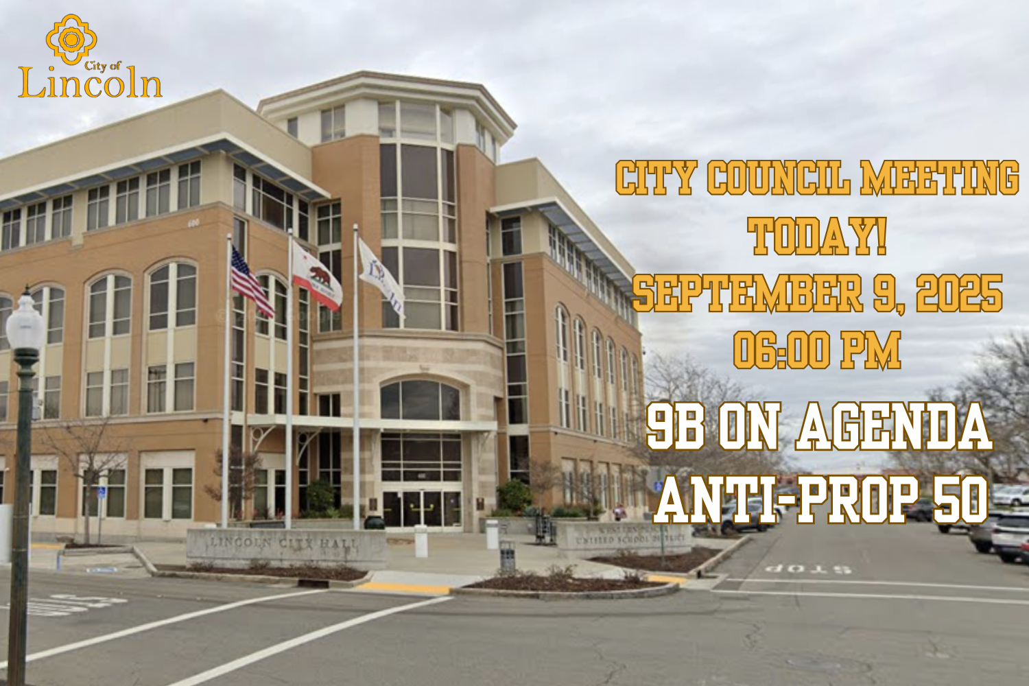 Lincoln City Council Meeting - Prop 50