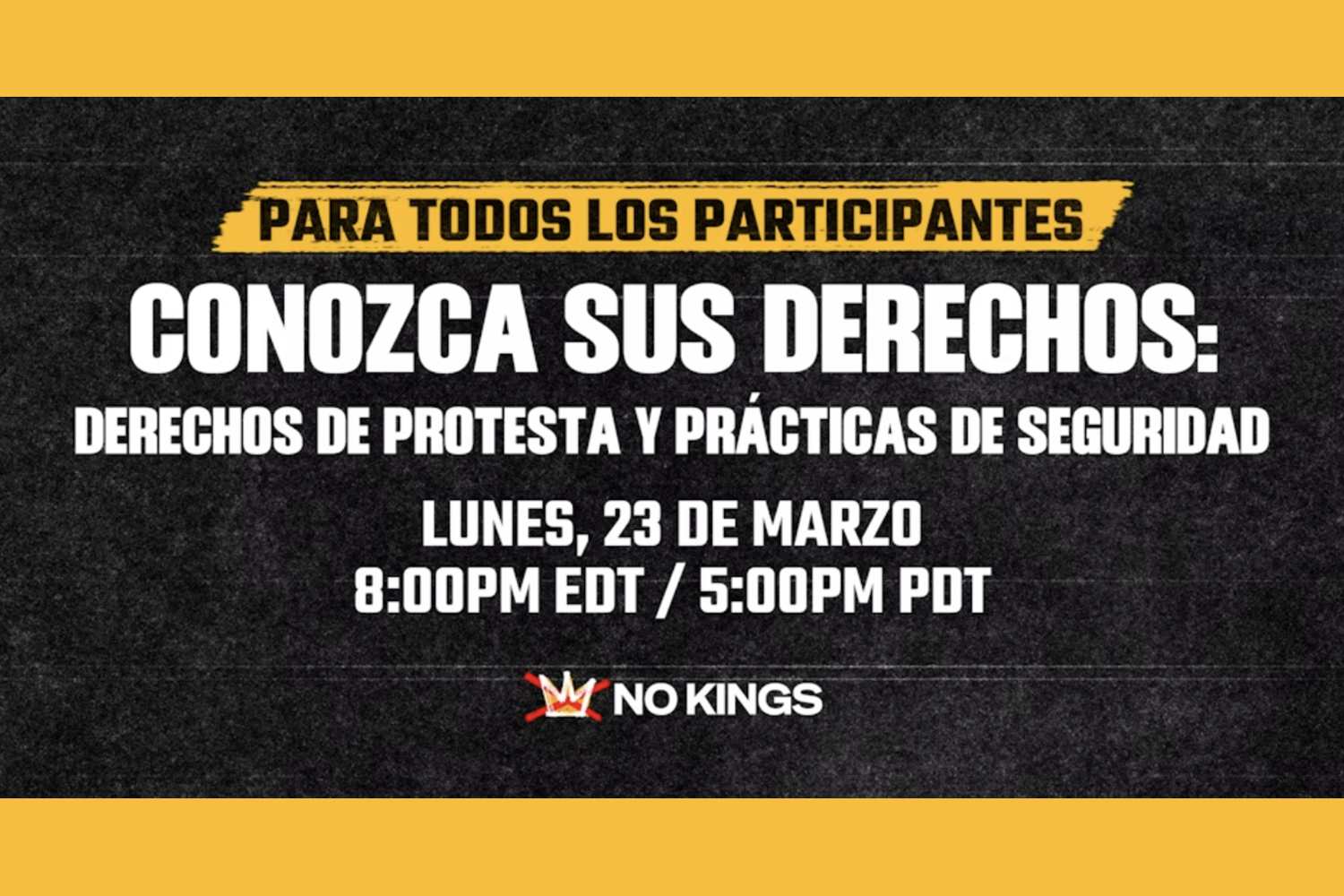 Conozca sus derechos: Derechos de protesta y prácticas de seguridad (para todos los participantes)