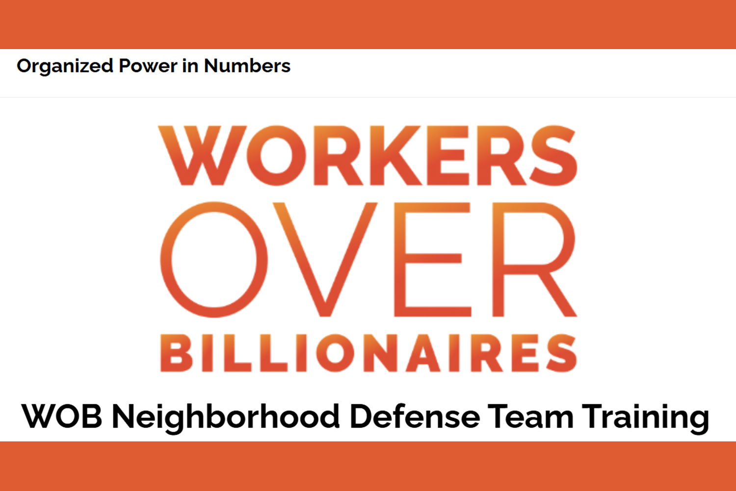 WOB Neighborhood Defense Team Training