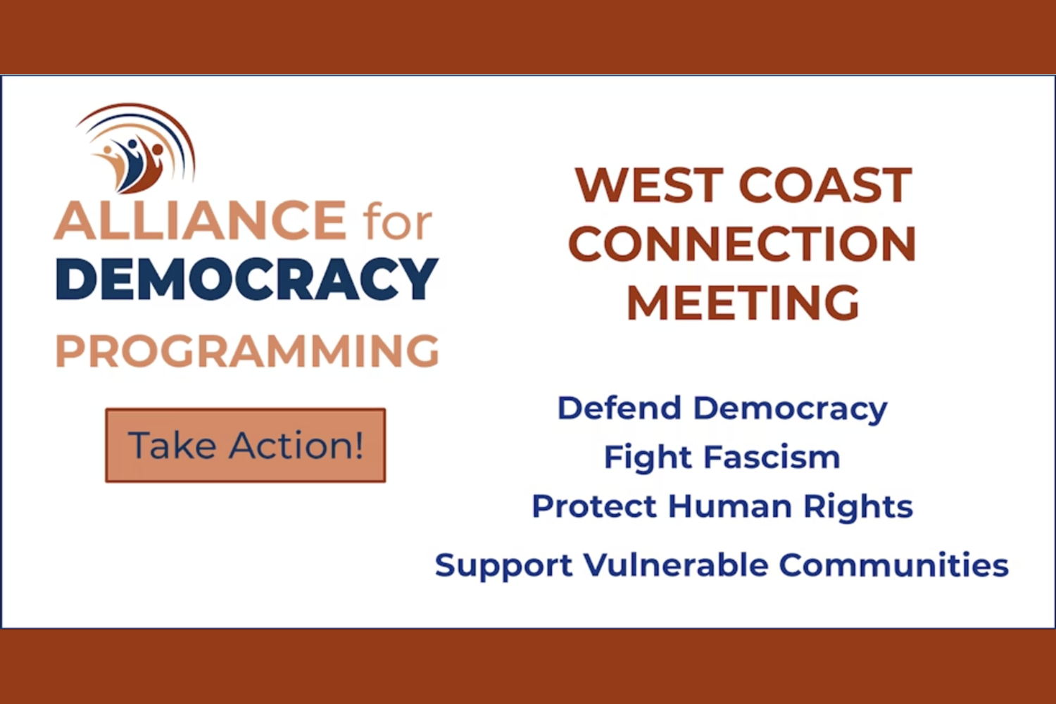 West Coast Connection Coalition Call – Alliance for Democracy Hosting
