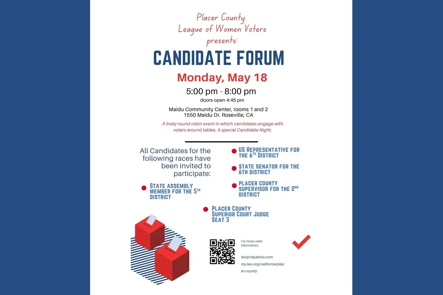Placer County League of Women Voters presents: Candidate Forum