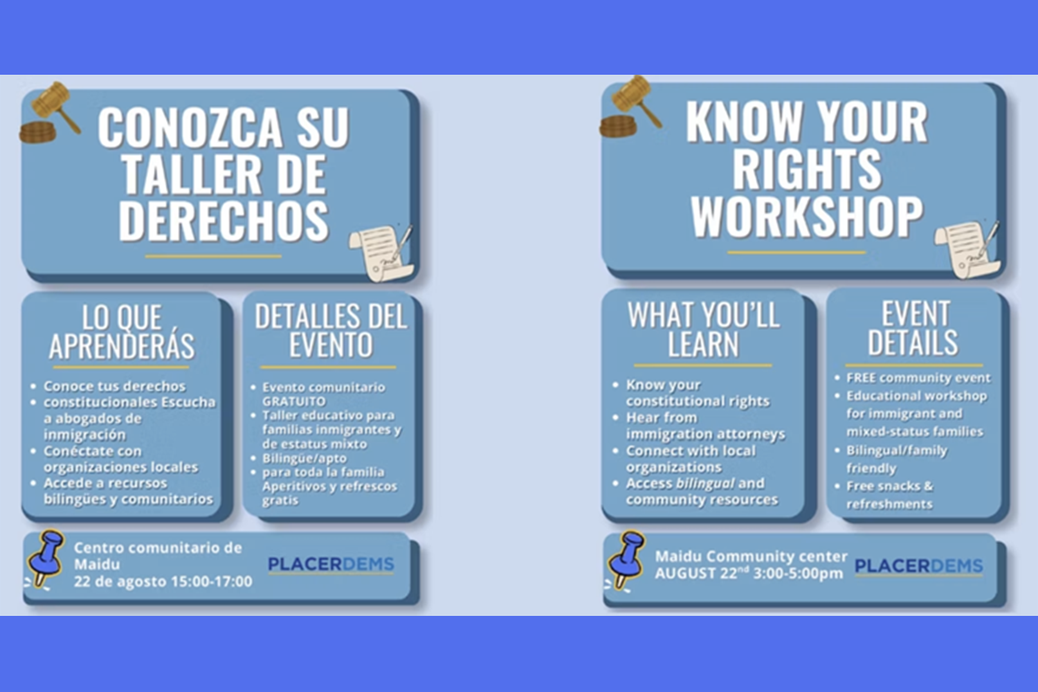 Taller Conoce Tus Derechos - Know Your Rights Workshop