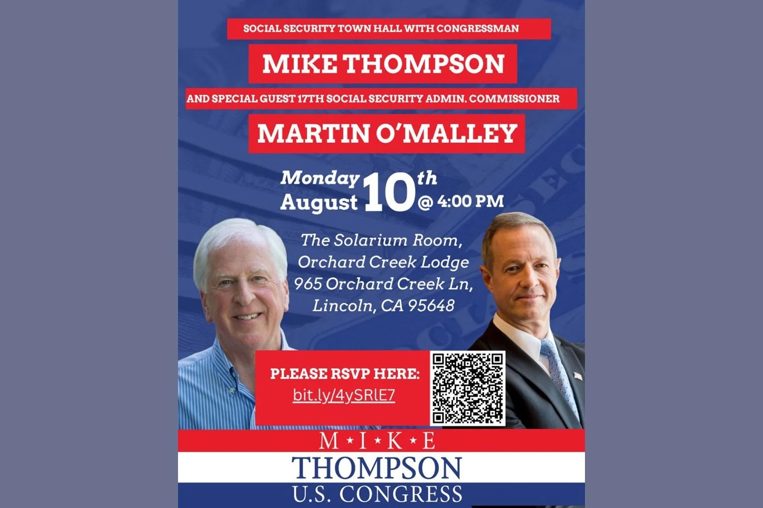 Lincoln: Social Security Town Hall with Congressman Thompson and Martin O'Malley