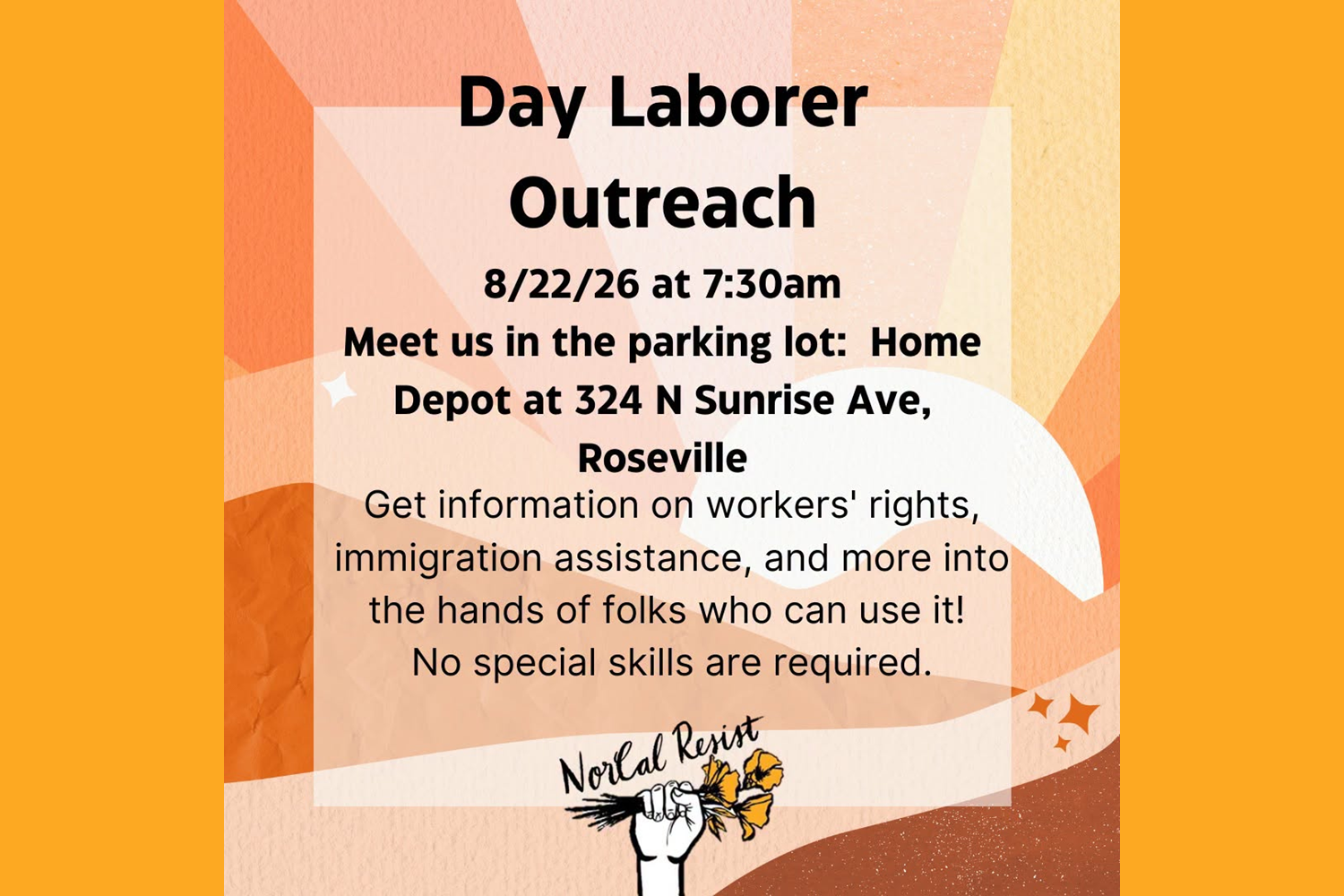 Day Laborer Outreach with NorCal Resist