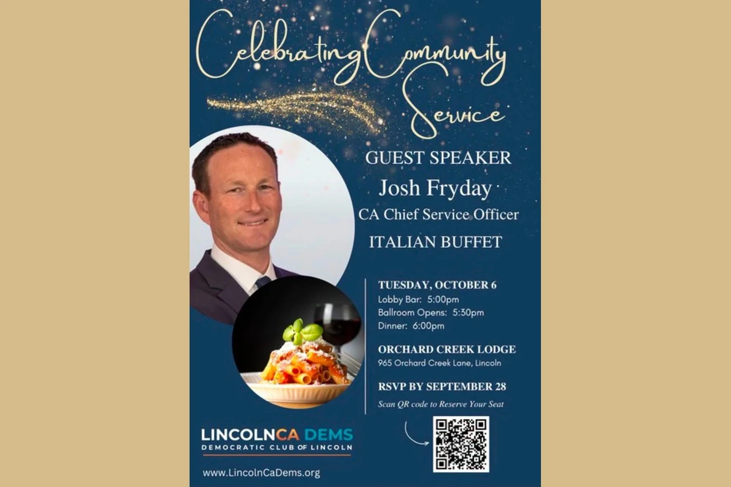 Celebrating Community Service - Italian Buffet