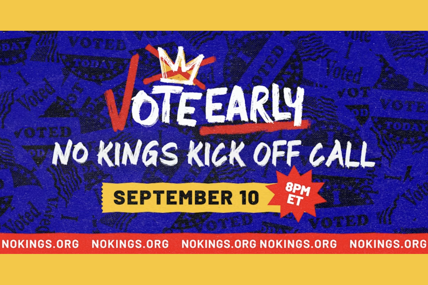 No Kings: Vote Early Kickoff Call