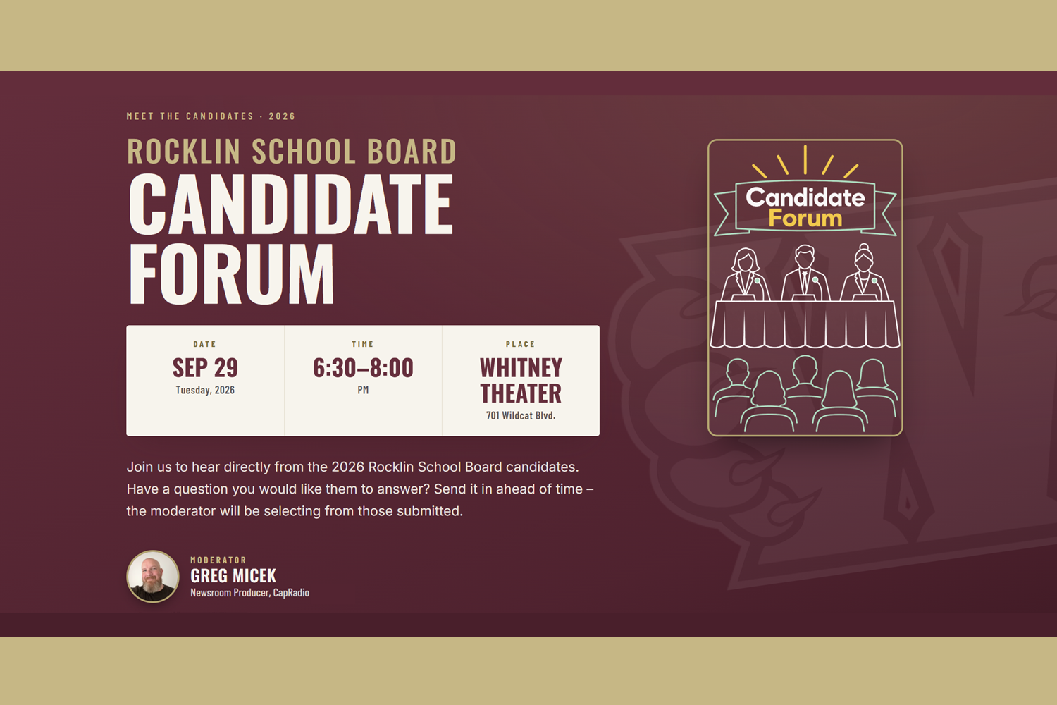 Rocklin School Board Candidate Forum