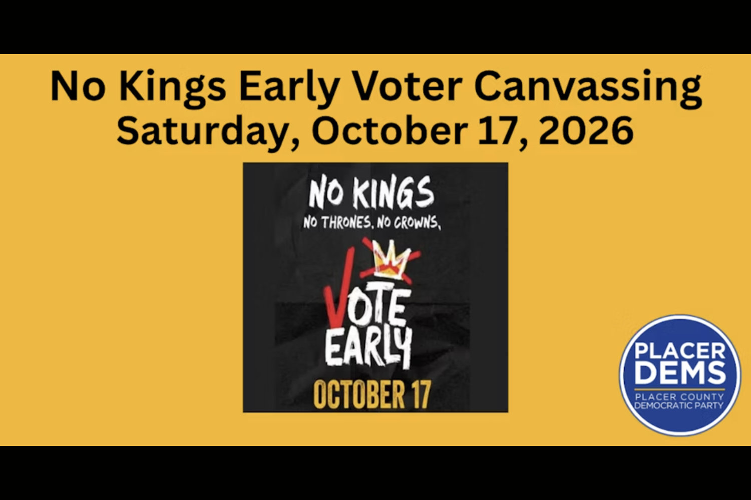 No Kings Early Voter Canvassing Event