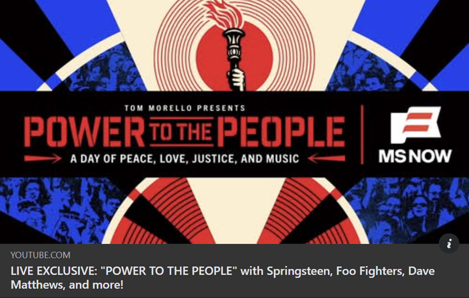 LIVE EXCLUSIVE: "POWER TO THE PEOPLE" with Springsteen, Foo Fighters, Dave Matthews, and more!