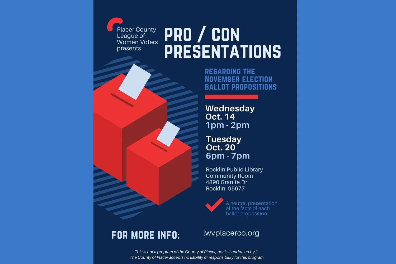 Pro / Con Presentations Ballot Propositions