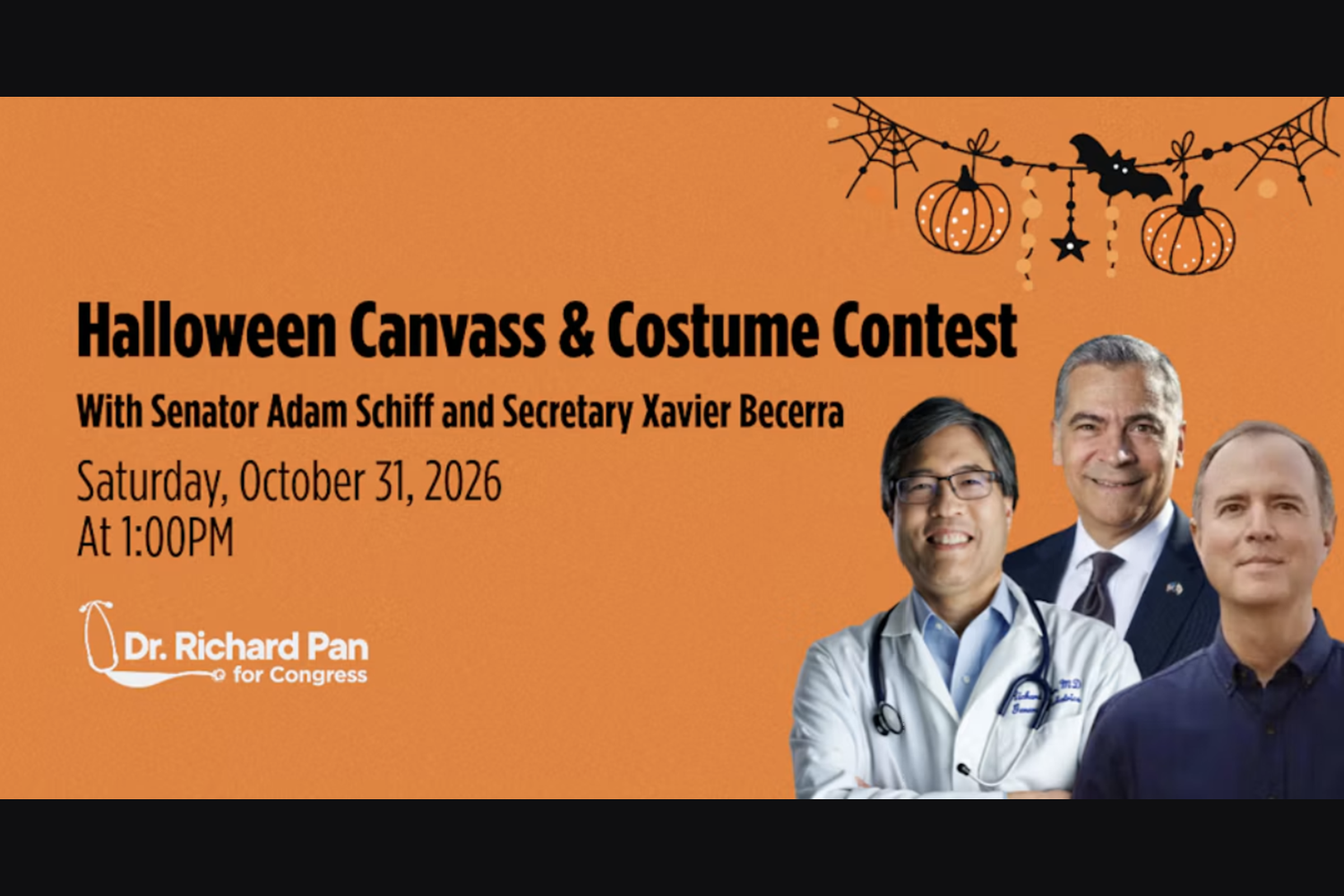 Canvass for Dr. Pan & Halloween Costume Contest with Secretary Becerra and Senator Schiff