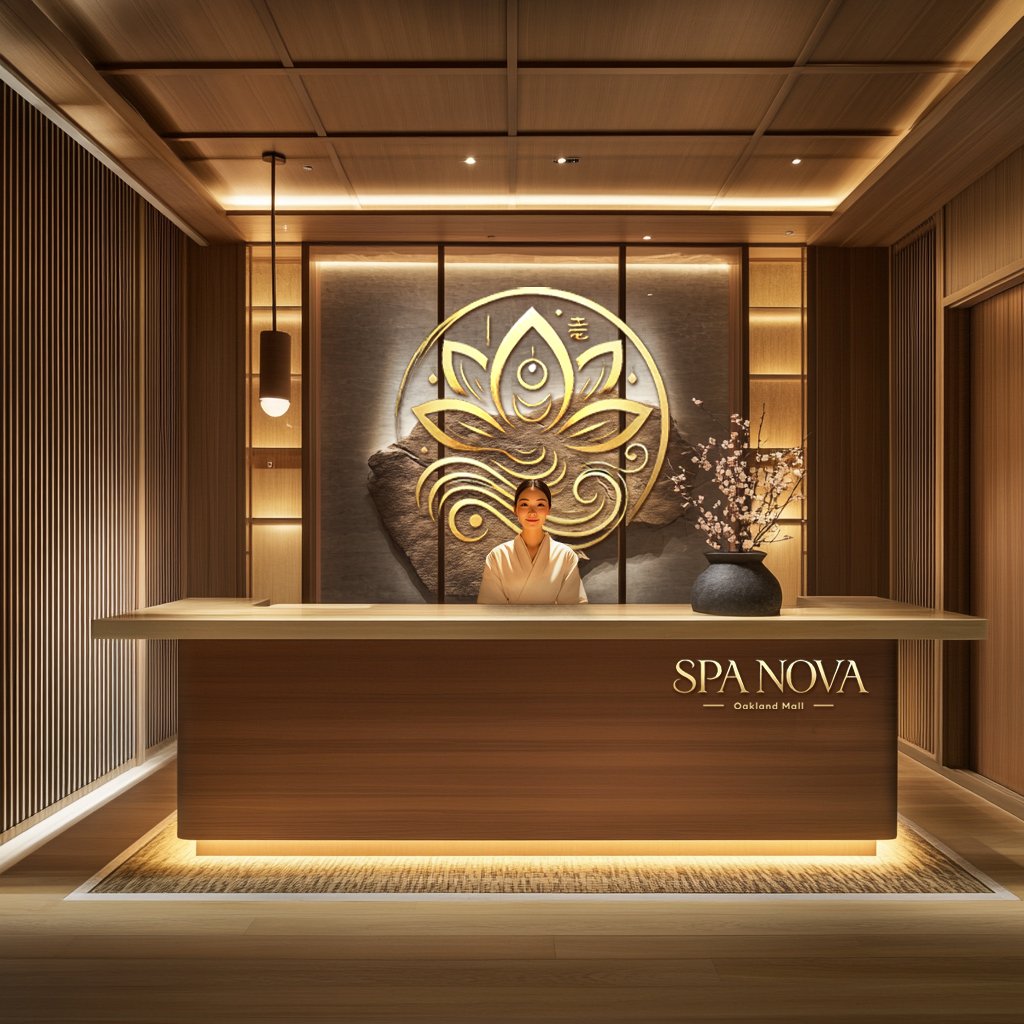 Hospitality moodboard and point-of-view reference illustrating atmosphere, materiality, and guest arrival experience for a spa environment