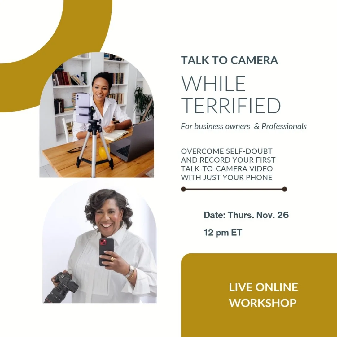 This November you are crossing it off the list!✅

Ready to finally get over your fear and start talking to camera to share your expertise, insights and offers with your people, without trying to sound like an influencer?

Join me November 26th, onlin